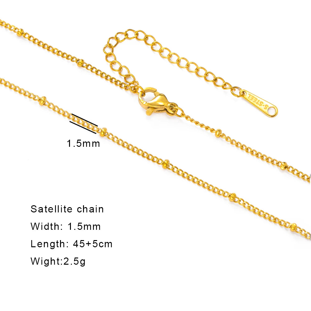 Gold Color Chain Necklace Women Minimalist Cuban Paperclip