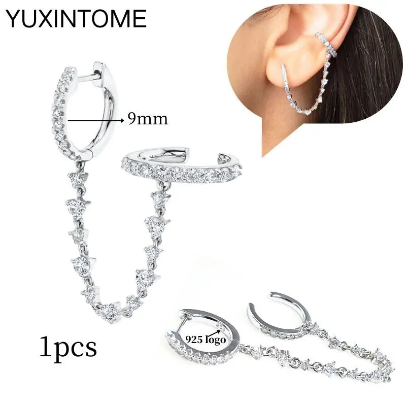 Sterling Silver White Crystal Earrings