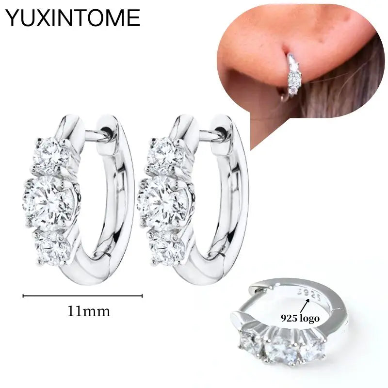 Sterling Silver White Crystal Earrings