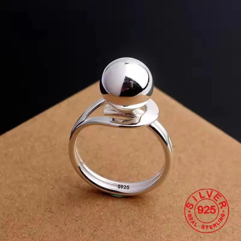 925 Sterling Silver Irregular Ring for Women Geometry Versatile Minimalism