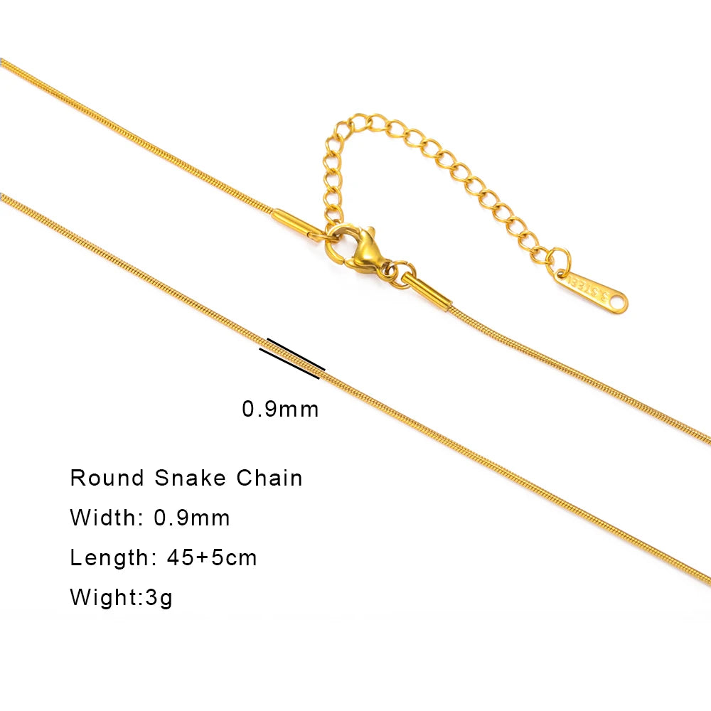 Gold Color Chain Necklace Women Minimalist Cuban Paperclip