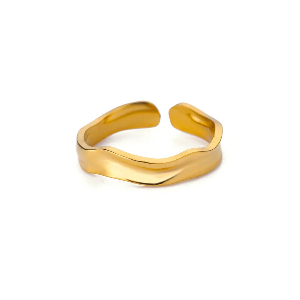 Stainless Steel Rings for Women Gold Color Multilayer Geometric Open Ring Vintage