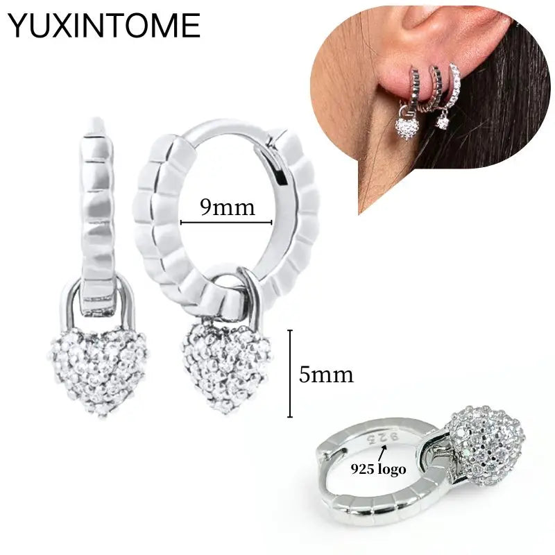 Sterling Silver White Crystal Earrings