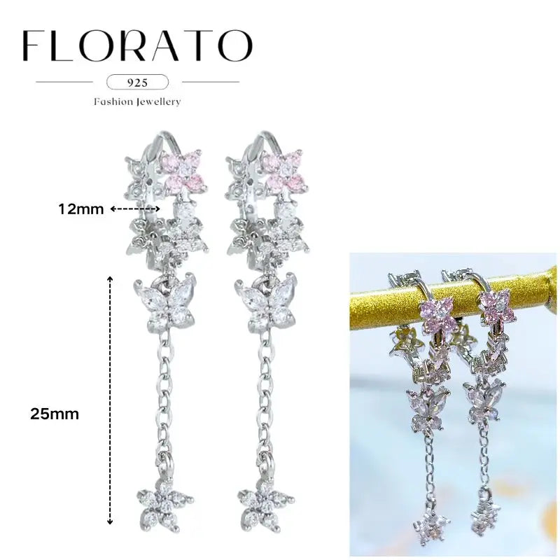 Earrings Chain Tassel Pendant Zircon