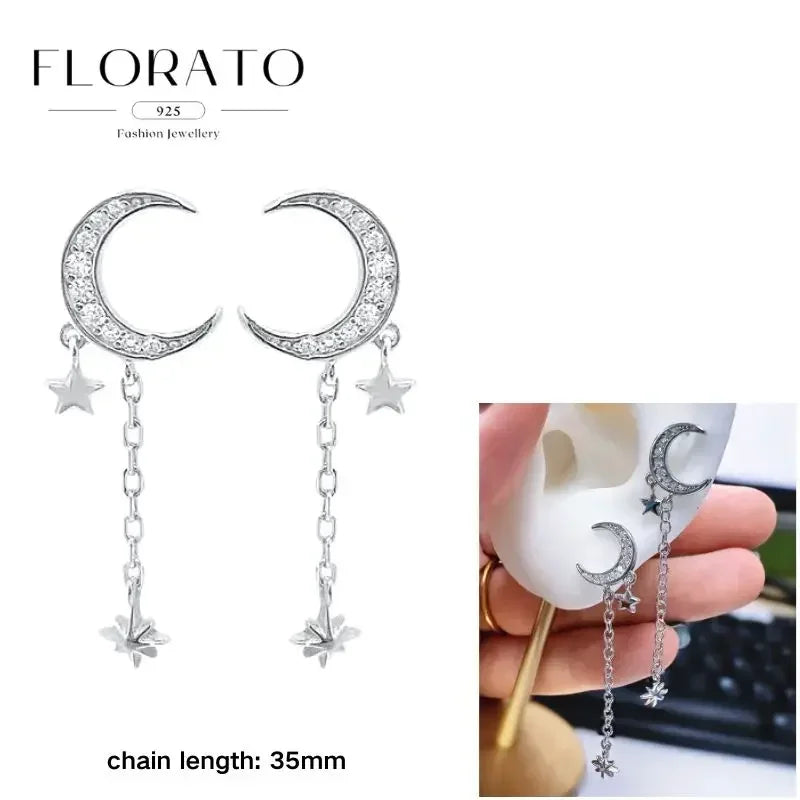 Earrings Chain Tassel Pendant Zircon