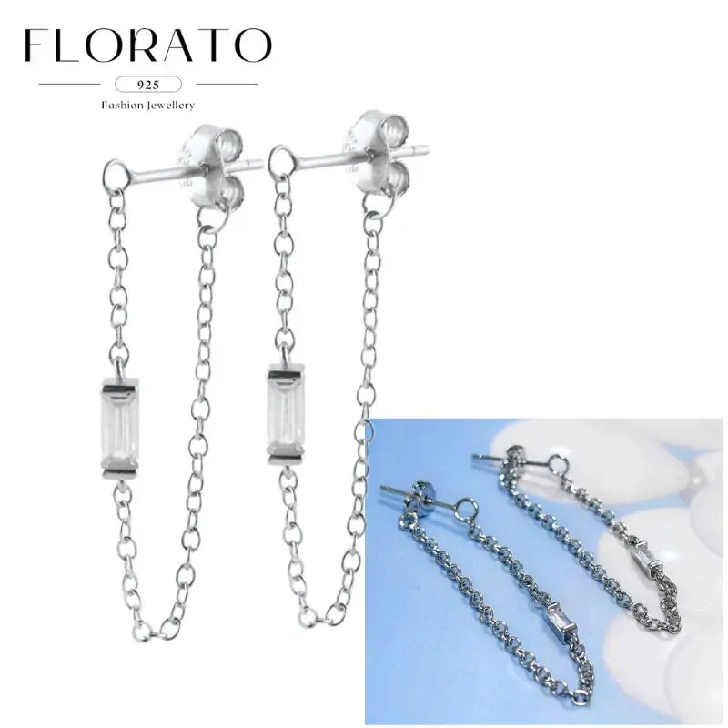 Earrings Chain Tassel Pendant Zircon