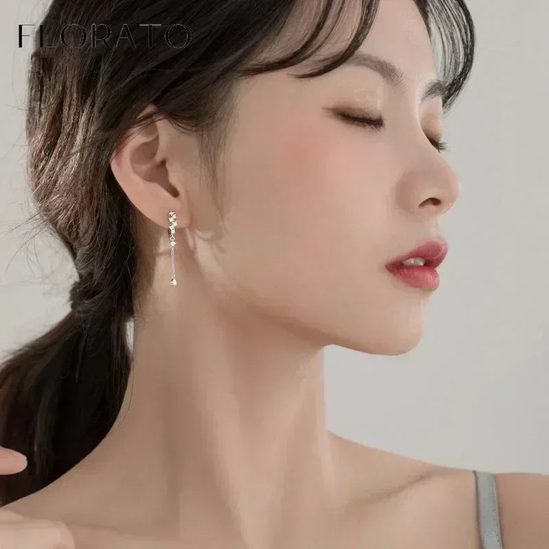 Earrings Chain Tassel Pendant Zircon