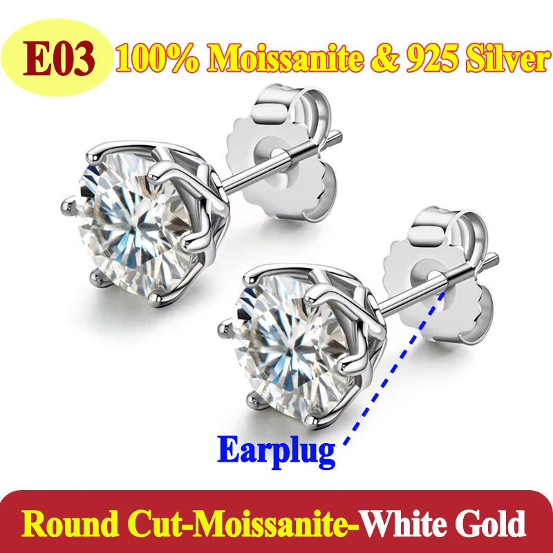 Luxury 0.5-3 Carats Marquise Heart Pear Moissanite Women Diamond Earring