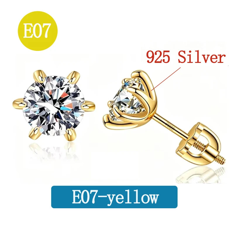 Various Styles Moissanite Earring for Women Original 925 Sterling Silver Jewelry Eye-catching Women's Moissanite Diamond Earring