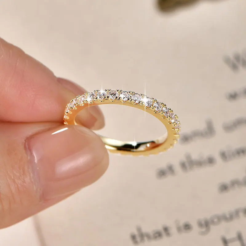 14k Gold Filled Lab Created 2mm Moissanite Eternity Ring