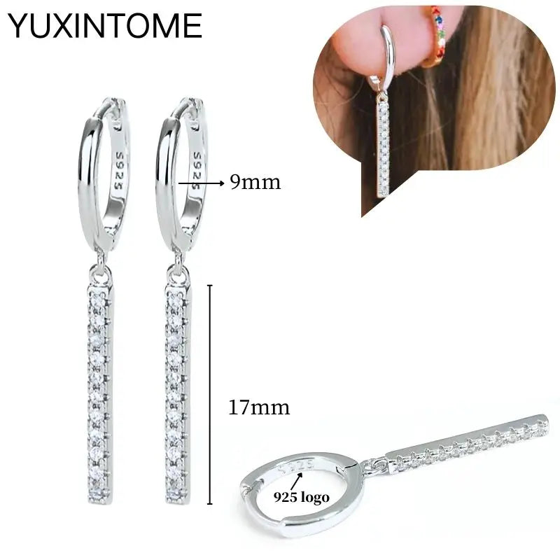 Sterling Silver White Crystal Earrings
