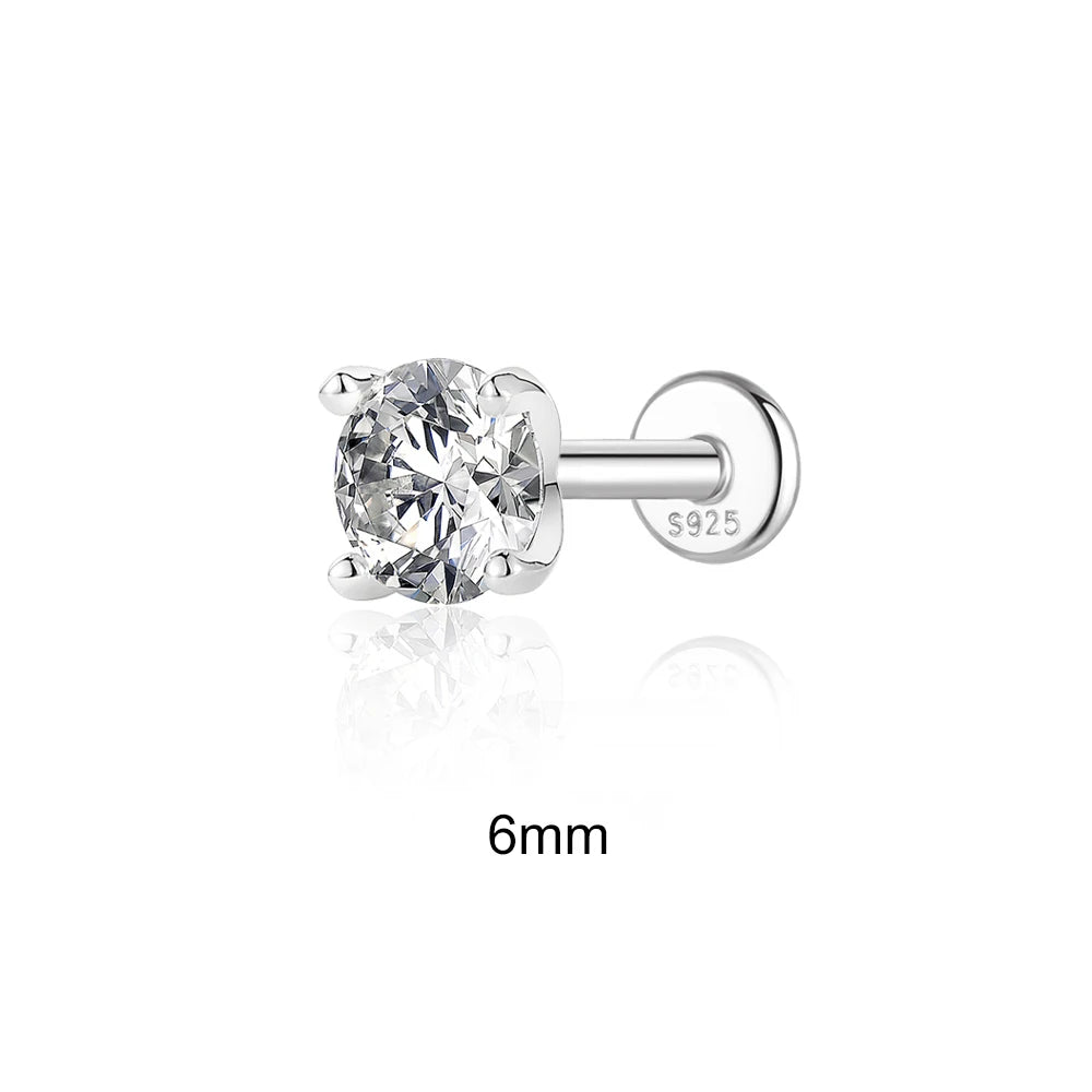 0.5-1.2 Carat D Color Moissanite Ear Stud Earrings For Women 925 Sterling Silver Sparkling
