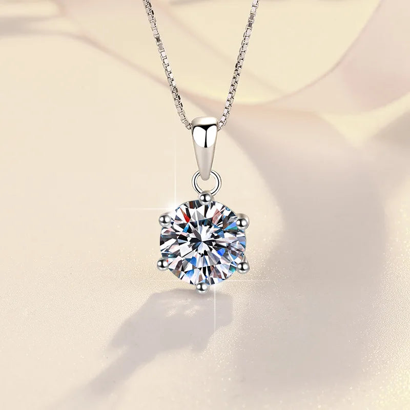 1Carat Genuine Moissanite Pendant Necklace