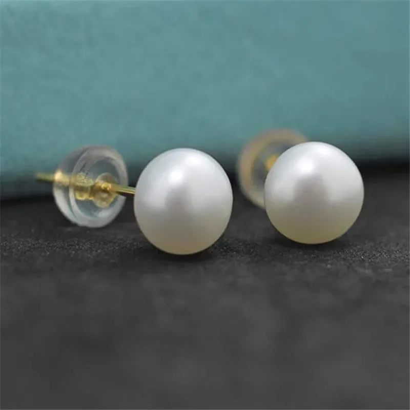 925 Sterling Sliver Earring Cultured White Pearl