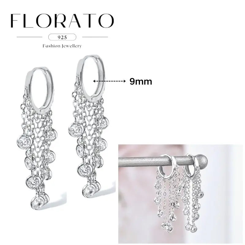 Earrings Chain Tassel Pendant Zircon