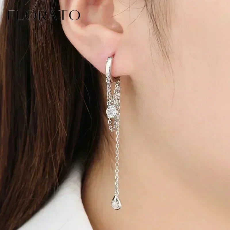 Earrings Chain Tassel Pendant Zircon