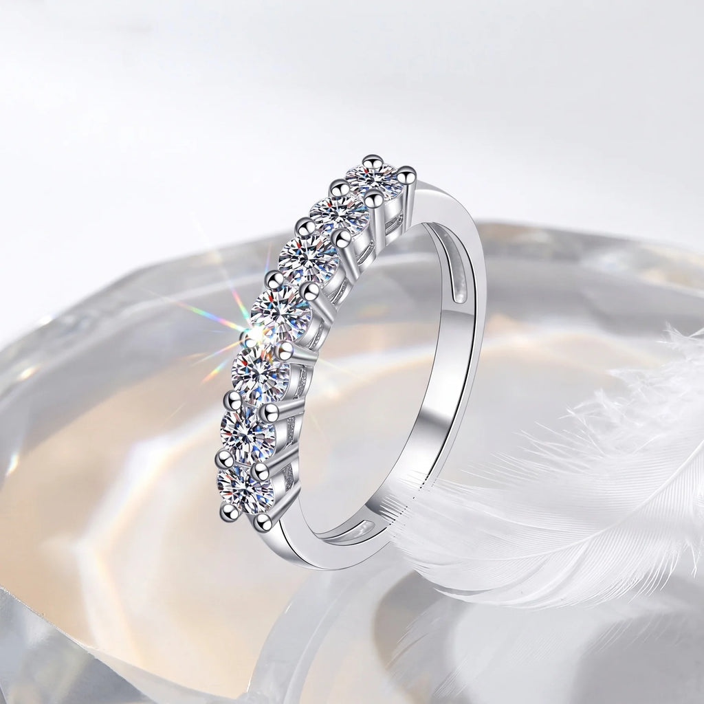 0.7CT 3mm Gemstone Moissanite Rings Classics for Women 925 Sterling Silver Wedding Diamonds Band Stackable Ring White Gold