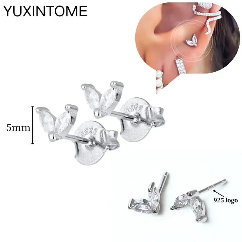 Sterling Silver White Crystal Earrings