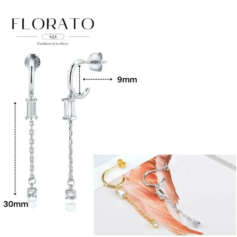 Earrings Chain Tassel Pendant Zircon