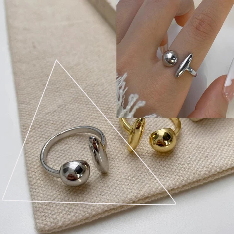 925 Sterling Silver Irregular Ring for Women Geometry Versatile Minimalism