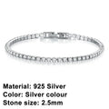 925 Sterling Silver Rose Gold Tennis Bracelet Sparkling Crystal