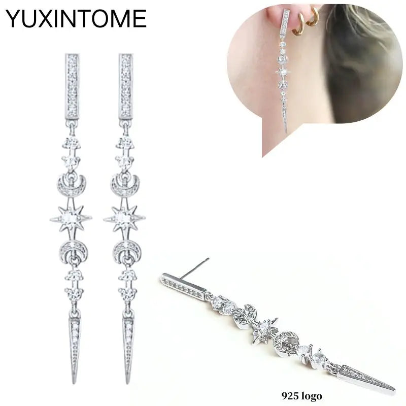 Sterling Silver White Crystal Earrings