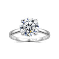 Women's Round Moissanite Rings 925 Sterling Silver VVS Moissanite Ring 0.5/1/1.5/2/3/4CT Moissanite Diamond with GRA Certificate
