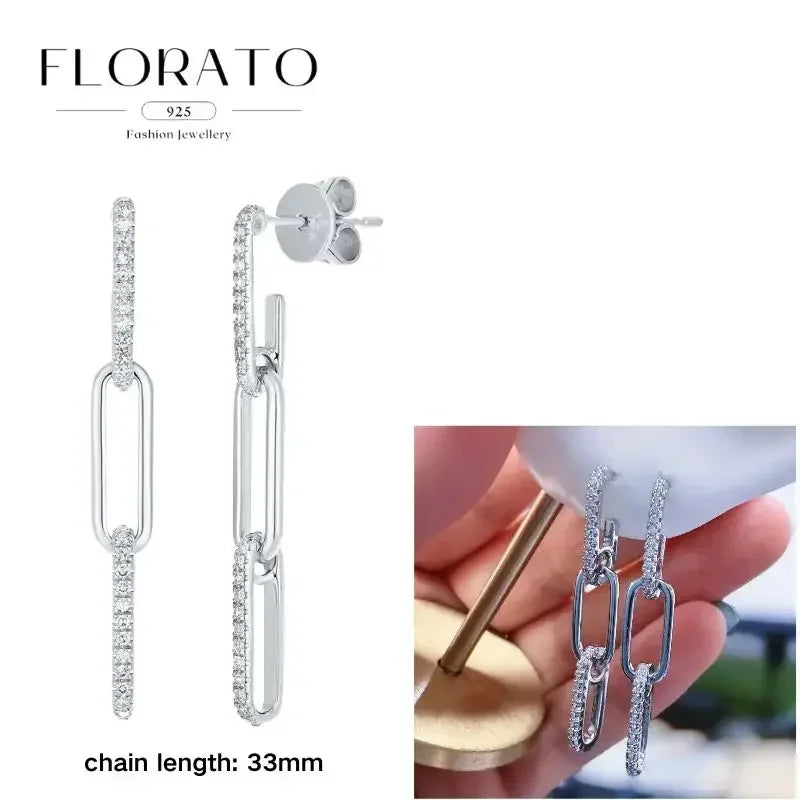 Earrings Chain Tassel Pendant Zircon