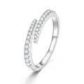 Moissanite Opening Ring  Sparkling Lab Diamond Half Eternity
