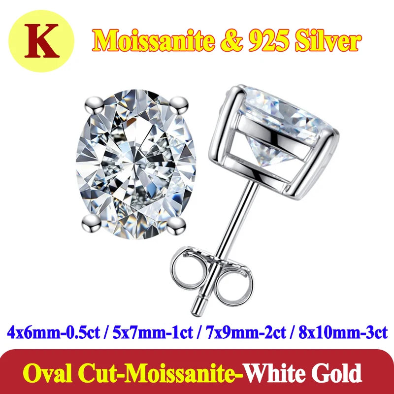 Luxury 0.5-3 Carats Marquise Heart Pear Moissanite Women Diamond Earring