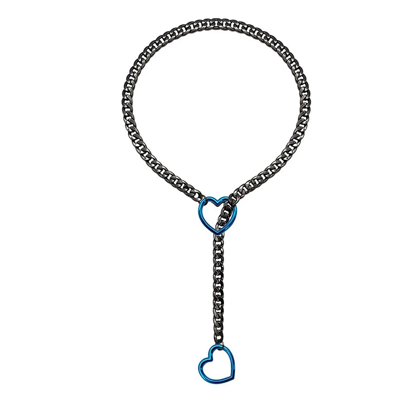 Heart O-ring Slip Chain For Women Y-Necklace