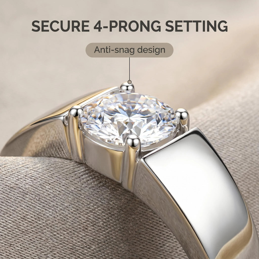 Moissanite Ring For Women 925 Silver Stone