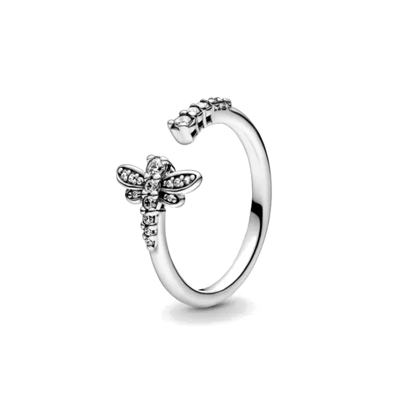 925 Sterling Silver Red Luminous firefly Heart Stone Snowflake Daisy