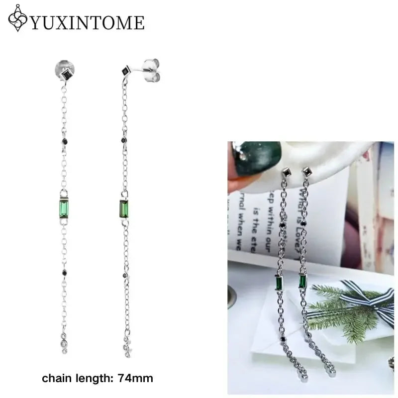 Earrings Chain Tassel Pendant Zircon