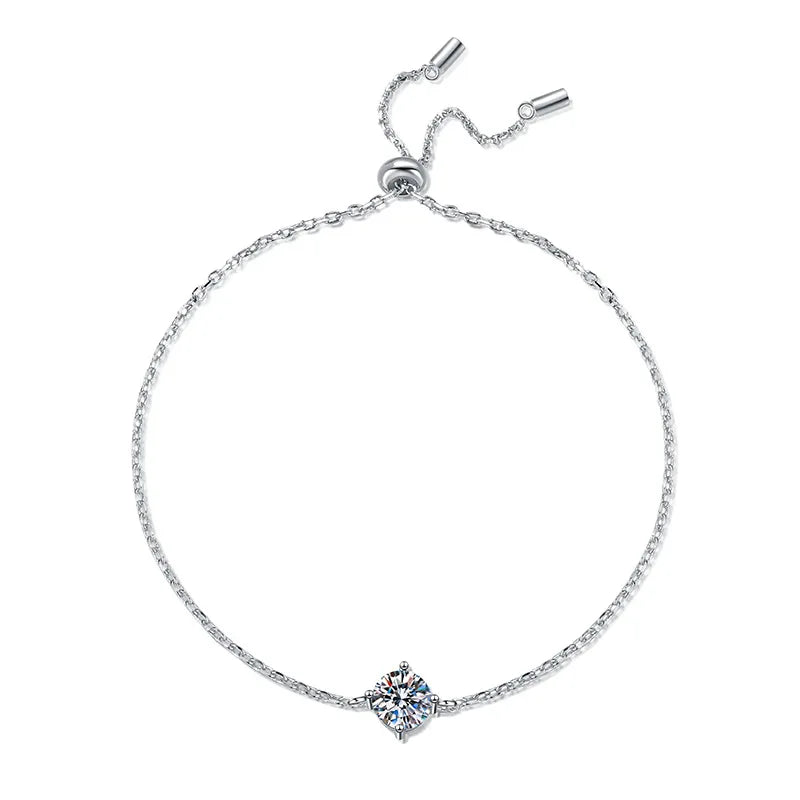 Zircon/moissanite Bracelets for Women Classic Adjustable Chain Lab Diamond 100% 925 Sterling Silver Jewelry