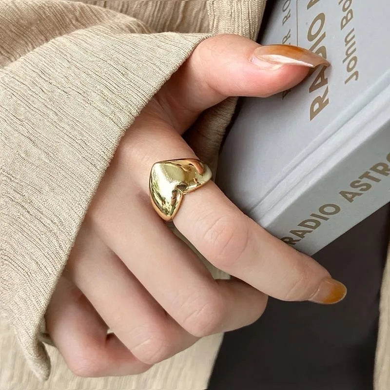 925 Sterling Silver Irregular Ring for Women Geometry Versatile Minimalism