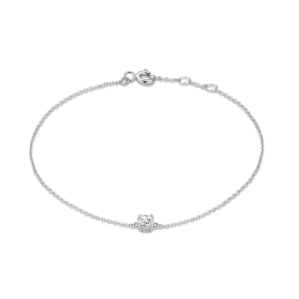 Sterling Silver INS Horse's Eye Zircon Charm Bracelet