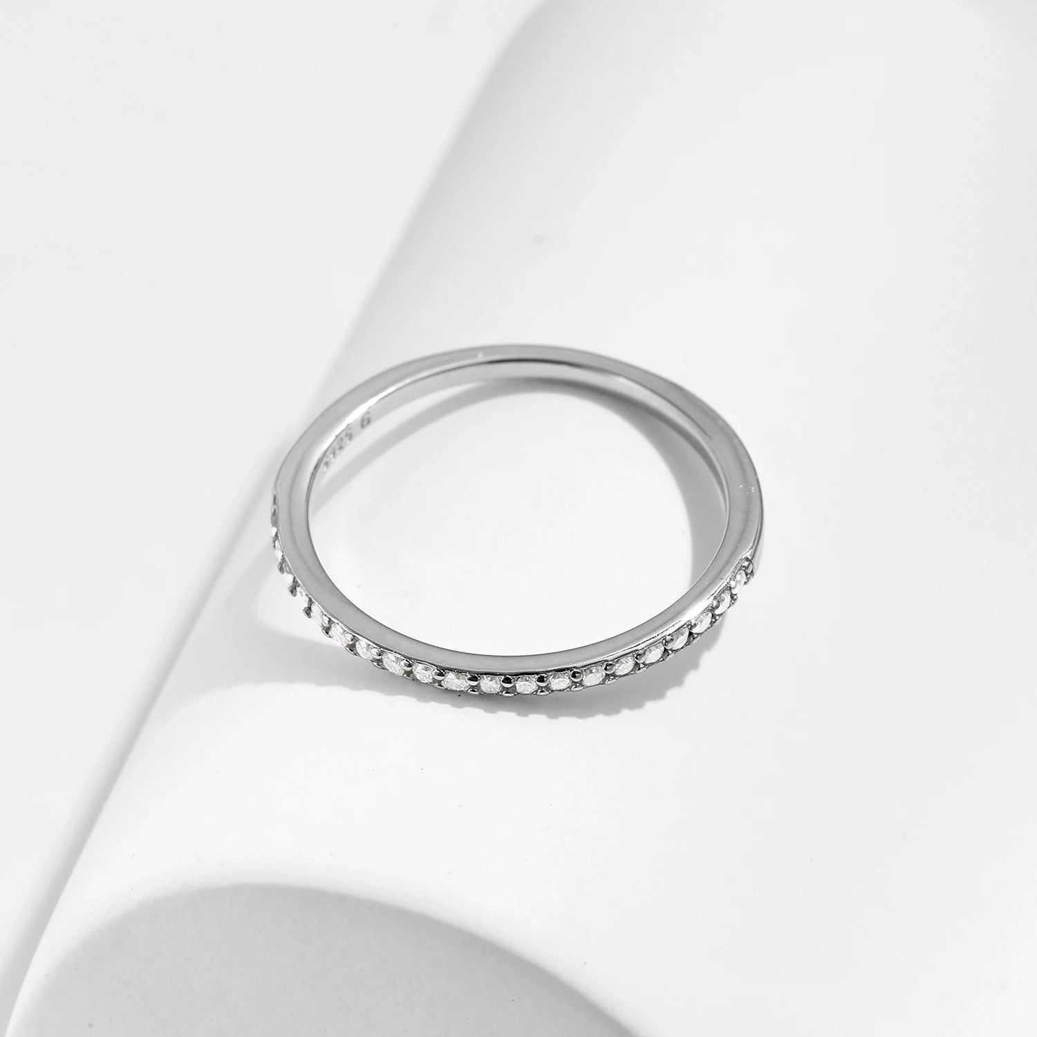 Eternity Moissanite Ring 925 Sterling Silver Sparkling