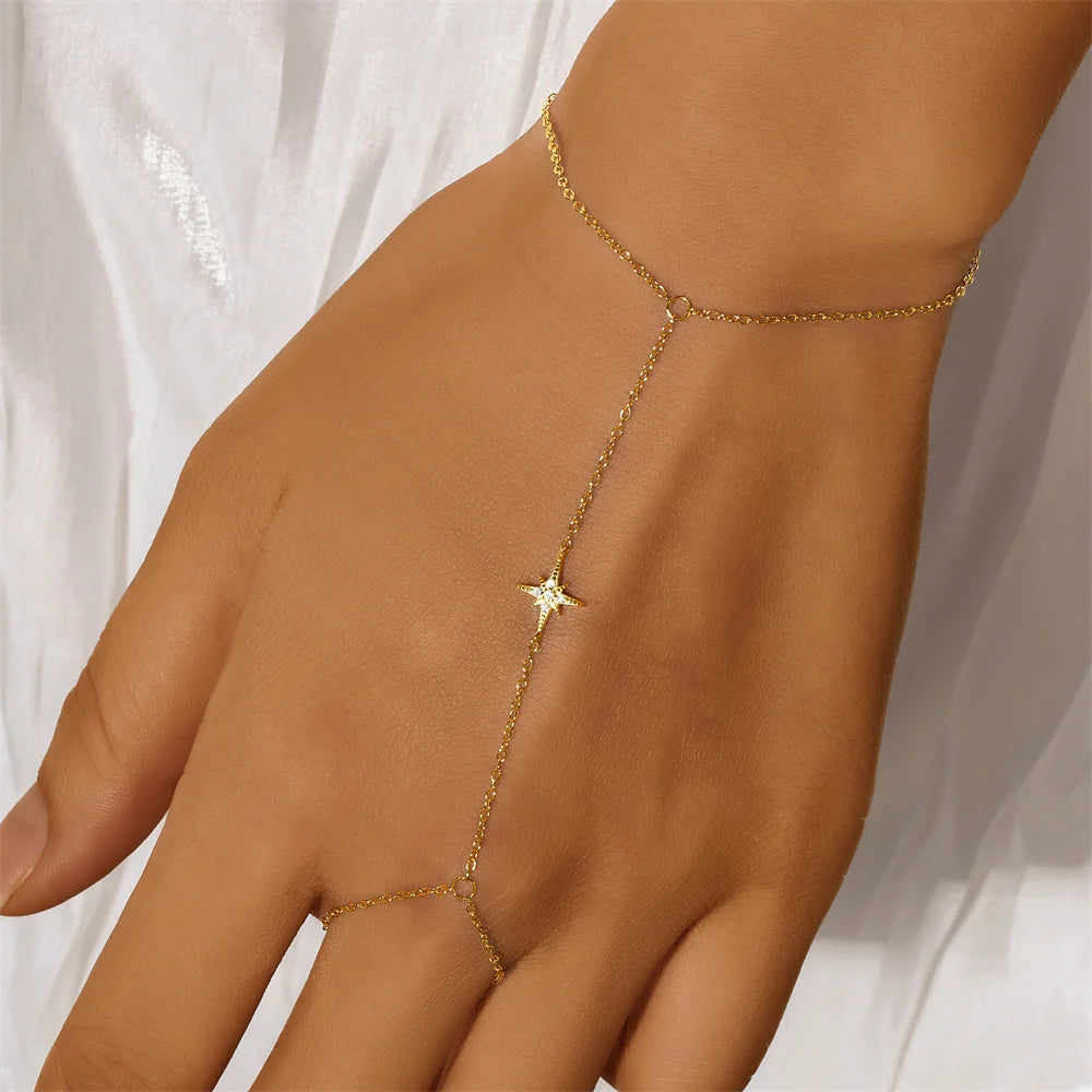Sterling Silver INS Horse's Eye Zircon Charm Bracelet