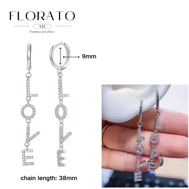 Earrings Chain Tassel Pendant Zircon