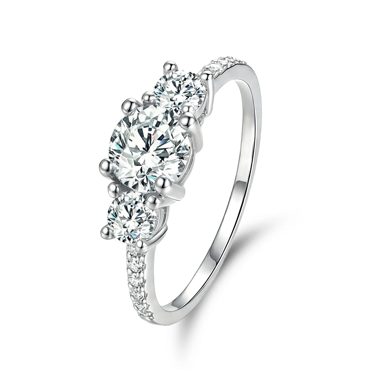 925 Sterling Silver Gorgeous Shiny Round Zircon Ring