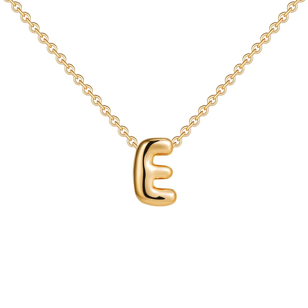 Dainty Mini Bubble Letter Necklace Gold Plated