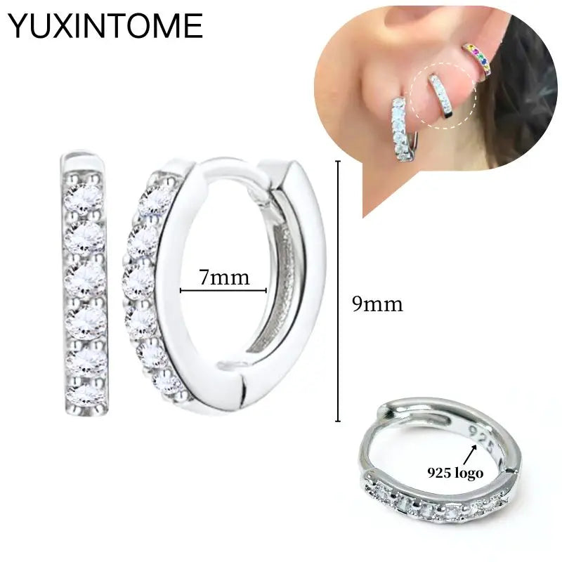Sterling Silver White Crystal Earrings