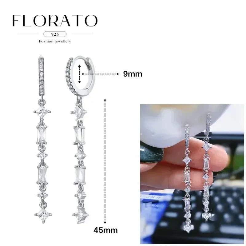 Earrings Chain Tassel Pendant Zircon