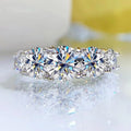 18k Plated 3.6CT All Moissanite Rings for Women 5 Stones Sparkling Diamond S925 Sterling Silver  GRA