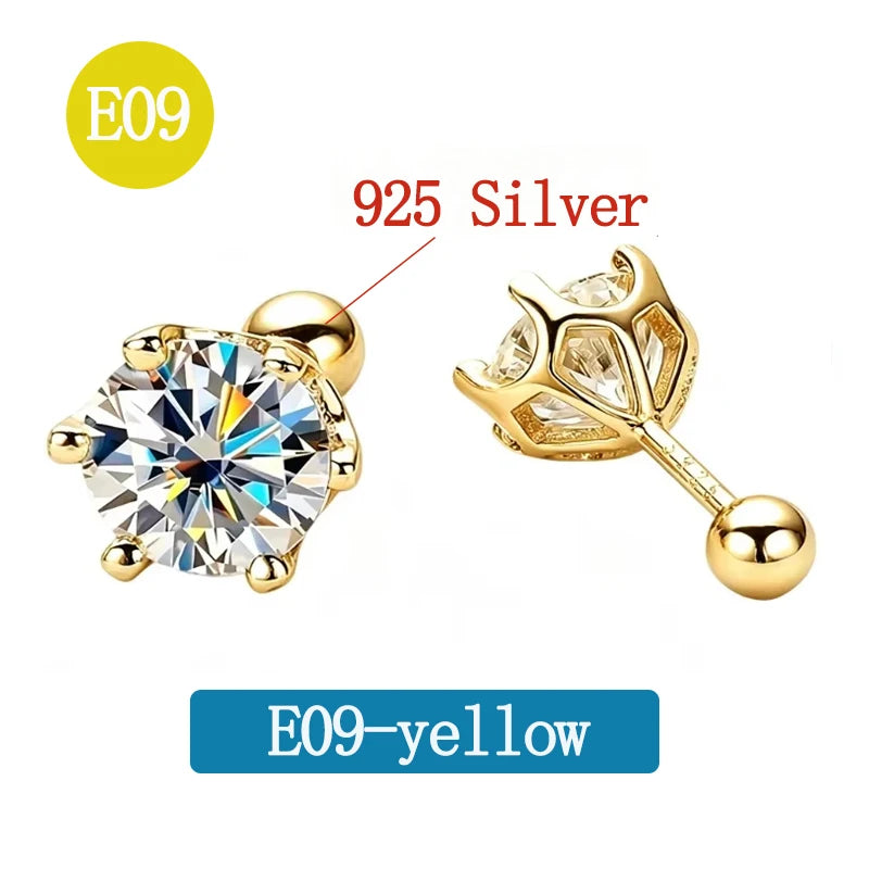 Various Styles Moissanite Earring for Women Original 925 Sterling Silver Jewelry Eye-catching Women's Moissanite Diamond Earring