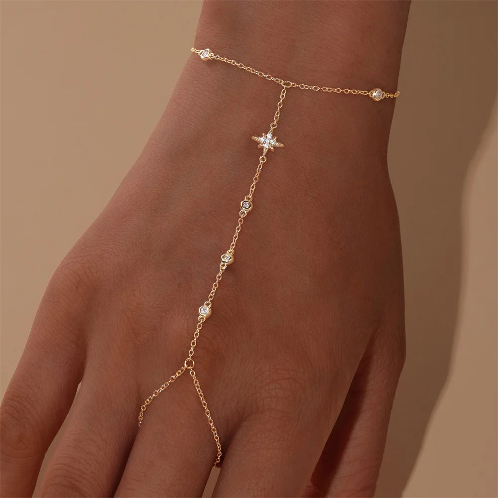 Sterling Silver INS Horse's Eye Zircon Charm Bracelet