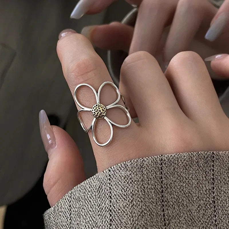 925 Sterling Silver Irregular Ring for Women Geometry Versatile Minimalism