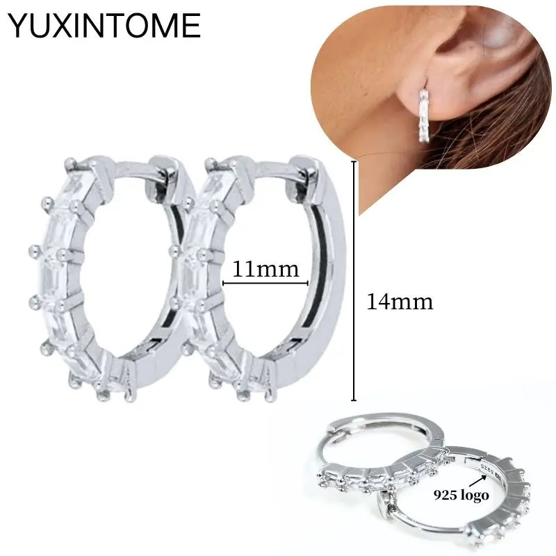 Sterling Silver White Crystal Earrings