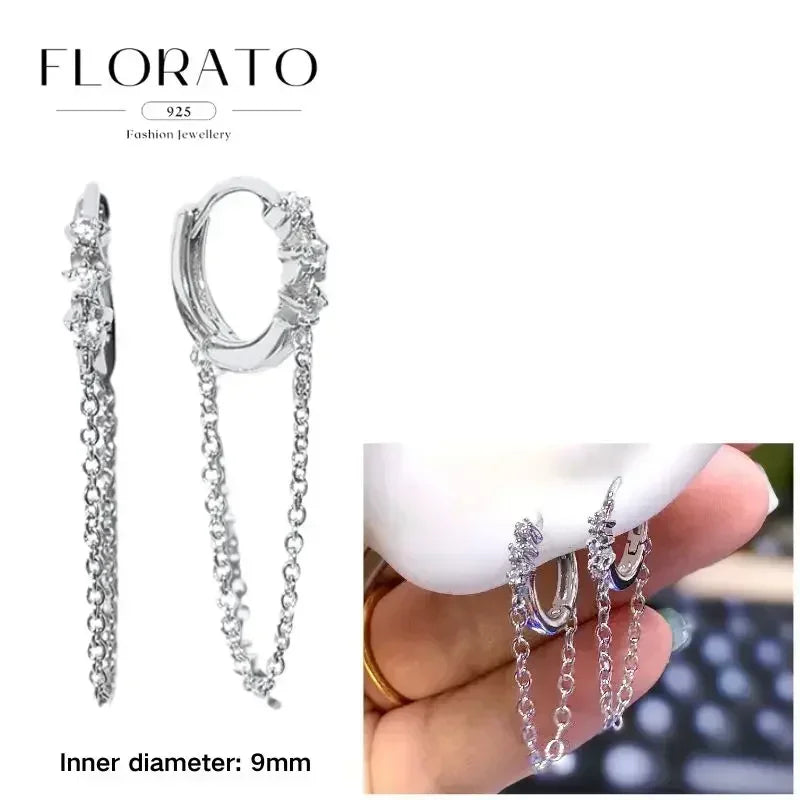 Earrings Chain Tassel Pendant Zircon